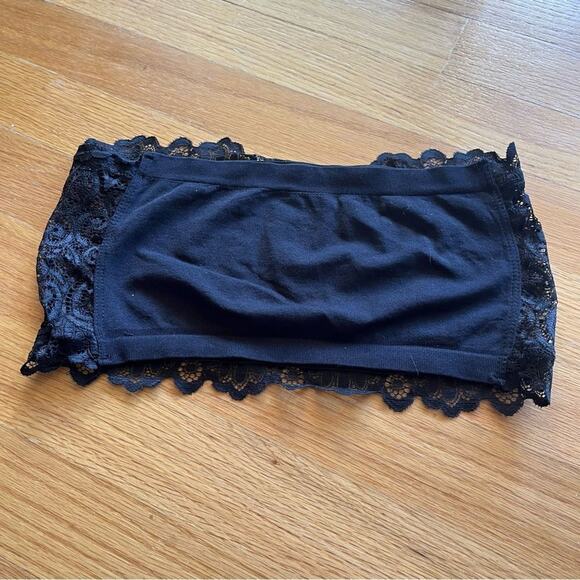 NWOT Intimately Free People Black Lace Sheer Bandeau Bra Reversible XS Small - Picture 2 of 5